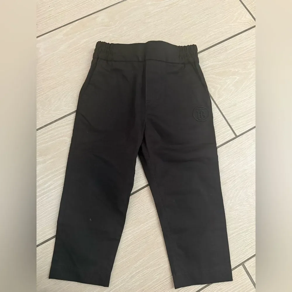 NWT Burberry Black Elastic Waist Trousers size 18 months